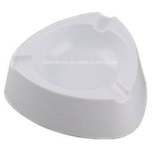 White Melamine Triangle Ashtray with Solid Color